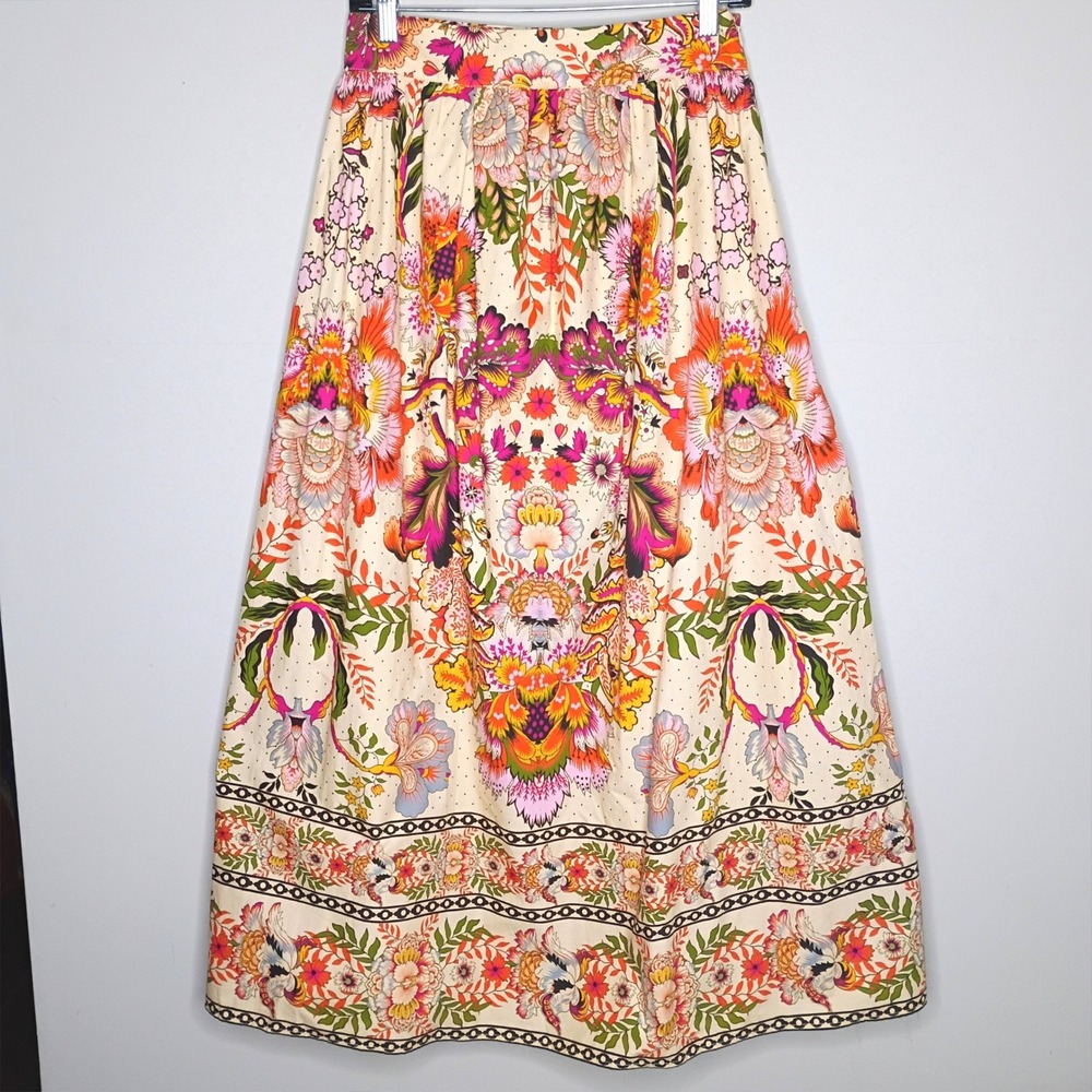 A Loves A Maxi Skirt size 6 Colorful Jacobean Floral Print